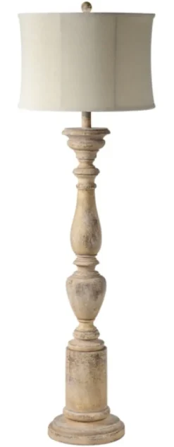Kirkland's Home Distressed White Berkshire Column Floor Lamp- Floor Lamps