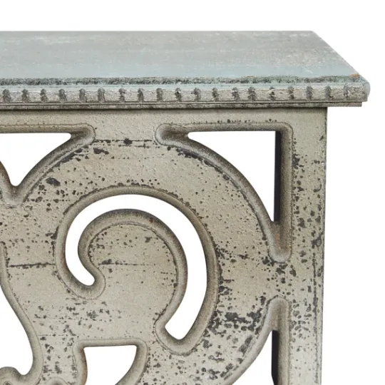 Kirkland's Home Distressed White Carved Wood Wall Shelf- Shelves