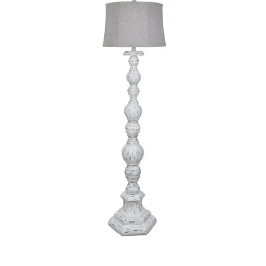 Kirkland's Home Distressed White Floor Lamp- Floor Lamps