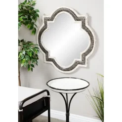 Kirkland's Home Distressed White Iron Quatrefoil Mirror, 29X29 In.- Decorative Mirrors