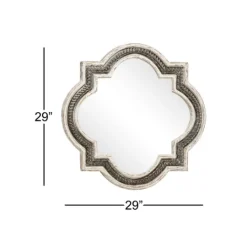 Kirkland's Home Distressed White Iron Quatrefoil Mirror, 29X29 In.- Decorative Mirrors