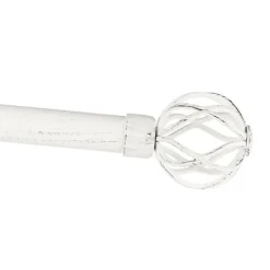 Kirkland's Home Distressed White Open Sphere Curtain Rod, 120 In.- Curtain Rods & Hardware