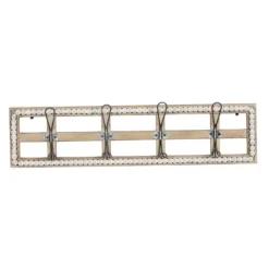 Kirkland's Home Distressed White Wood And Metal Wall Hooks- Hooks