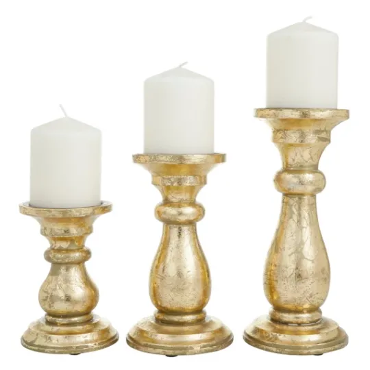 Kirkland's Home Distressed Wood Candle Holders, Set Of 3- Candle Holders