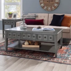 Kirkland's Home Distressed Wood 3-Drawer Coffee Table- Coffee Tables