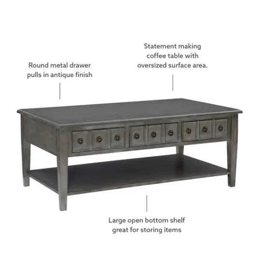 Kirkland's Home Distressed Wood 3-Drawer Coffee Table- Coffee Tables