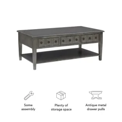 Kirkland's Home Distressed Wood 3-Drawer Coffee Table- Coffee Tables