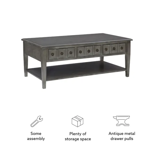 Kirkland's Home Distressed Wood 3-Drawer Coffee Table- Coffee Tables