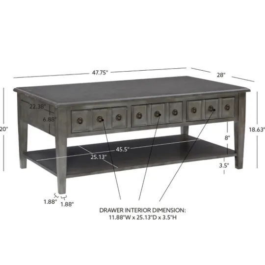 Kirkland's Home Distressed Wood 3-Drawer Coffee Table- Coffee Tables