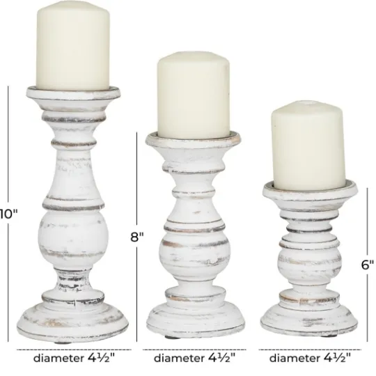 Kirkland's Home Distressed Wood 3-Pc. Candle Holder Set- Candle Holders