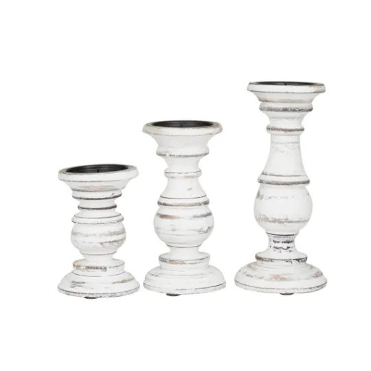 Kirkland's Home Distressed Wood 3-Pc. Candle Holder Set- Candle Holders