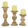 Kirkland's Home Distressed Wood Pillar Candle Holders, Set Of 3- Candle Holders