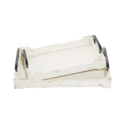 Kirkland's Home Distressed Wood Trays, Set Of 2- Decorative Trays