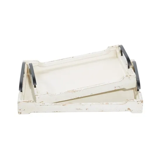 Kirkland's Home Distressed Wood Trays, Set Of 2- Decorative Trays