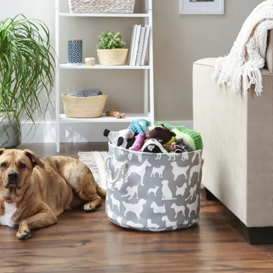 Kirkland's Home Dog Show Round Storage Bin, 15 In.- Baskets & Boxes
