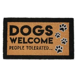 Kirkland's Home Dogs Welcome People Tolerated Coir Doormat- Doormats