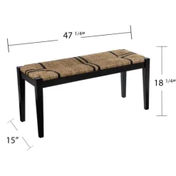 Kirkland's Home Dominica Woven Seagrass Stripe Bench- Benches & Ottomans