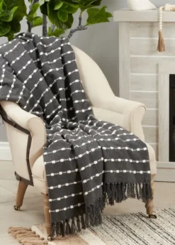 Kirkland's Home Dotted Fringe Throw Blanket- Blankets & Throws