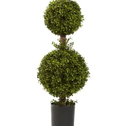 Kirkland's Home Double Ball Boxwood Topiary In Nursery Planter- Trees & Topiaries