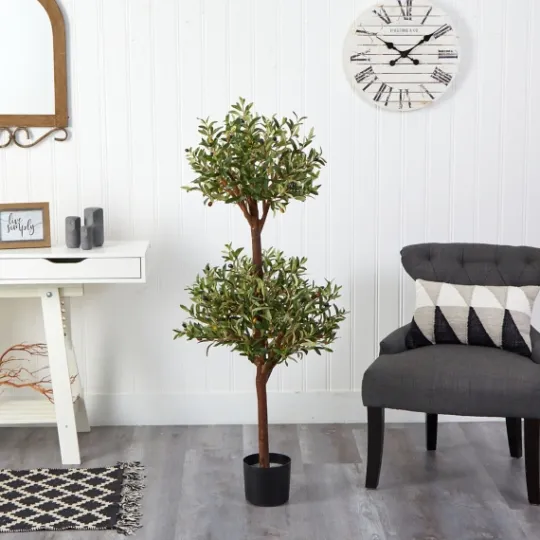 Kirkland's Home Double Ball Olive Tree Topiary- Trees & Topiaries