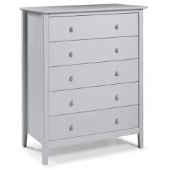 Kirkland's Home Dove Brazilian Pine Wood Five Drawer Chest- Cabinets & Sideboards