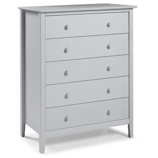 Kirkland's Home Dove Brazilian Pine Wood Five Drawer Chest- Cabinets & Sideboards