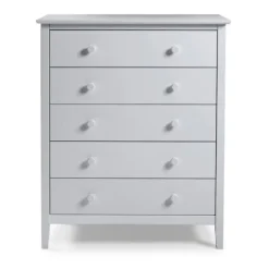 Kirkland's Home Dove Brazilian Pine Wood Five Drawer Chest- Cabinets & Sideboards