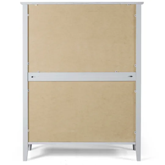 Kirkland's Home Dove Brazilian Pine Wood Five Drawer Chest- Cabinets & Sideboards