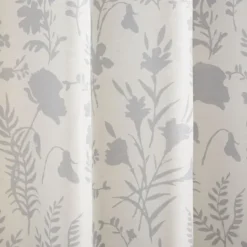 Kirkland's Home Dove Gray Floral 2-Pc. Curtain Panel Set, 84 In.- Curtains & Drapes