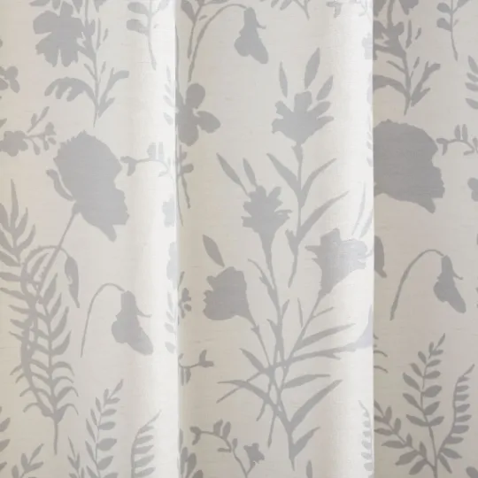 Kirkland's Home Dove Gray Floral 2-Pc. Curtain Panel Set, 84 In.- Curtains & Drapes