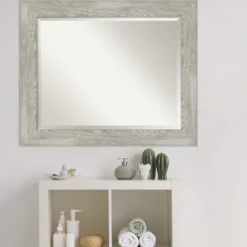 Kirkland's Home Dove Gray Scoop Frame Beveled Mirror, 34X28 In.- Decorative Mirrors