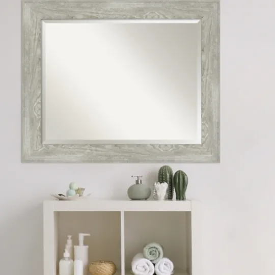 Kirkland's Home Dove Gray Scoop Frame Beveled Mirror, 34X28 In.- Decorative Mirrors