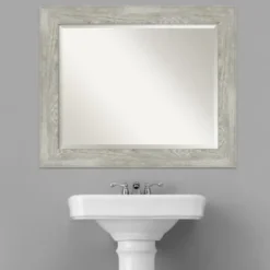 Kirkland's Home Dove Gray Scoop Frame Beveled Mirror, 34X28 In.- Decorative Mirrors
