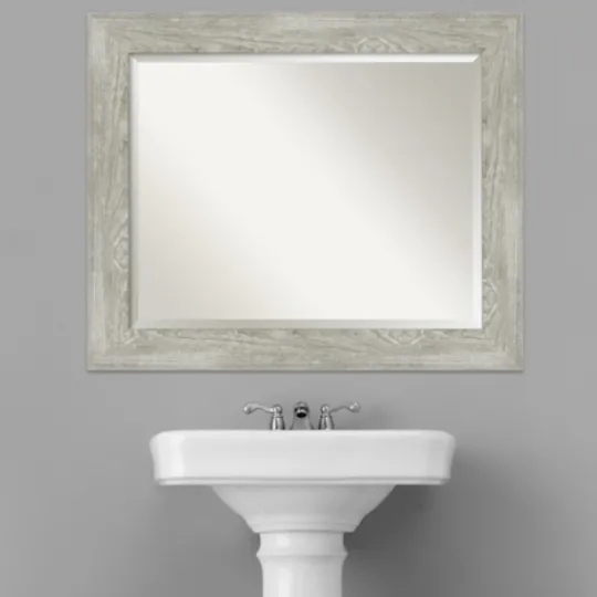Kirkland's Home Dove Gray Scoop Frame Beveled Mirror, 34X28 In.- Decorative Mirrors