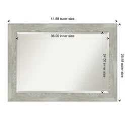 Kirkland's Home Dove Gray Scoop Frame Beveled Mirror, 42X30 In.- Decorative Mirrors