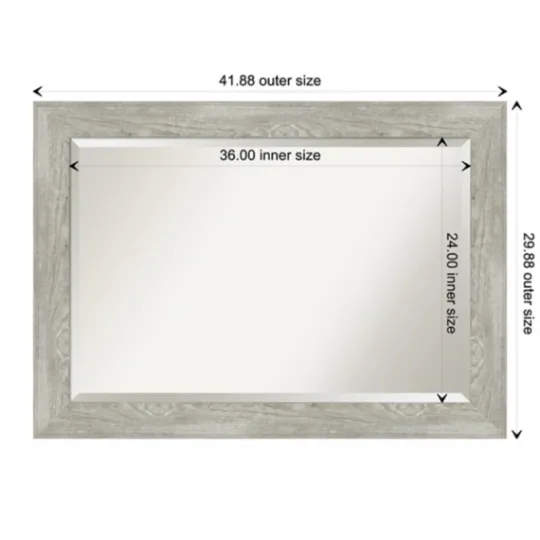 Kirkland's Home Dove Gray Scoop Frame Beveled Mirror, 42X30 In.- Decorative Mirrors