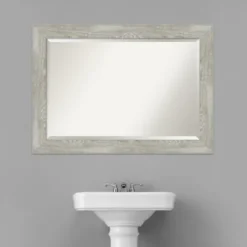 Kirkland's Home Dove Gray Scoop Frame Beveled Mirror, 42X30 In.- Decorative Mirrors