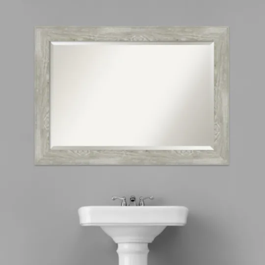 Kirkland's Home Dove Gray Scoop Frame Beveled Mirror, 42X30 In.- Decorative Mirrors