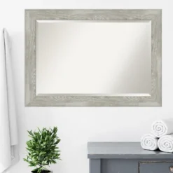 Kirkland's Home Dove Gray Scoop Frame Beveled Mirror, 42X30 In.- Decorative Mirrors