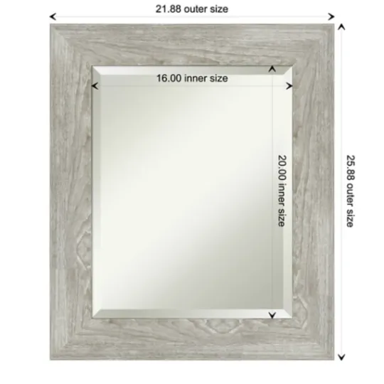 Kirkland's Home Dove Gray Scoop Frame Beveled Mirror, 22X26 In.- Decorative Mirrors