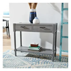 Kirkland's Home Dove Turned Leg Rustic Console Table- Console Tables