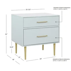 Kirkland's Home 2-Drawer Nightstand With Gold Hardware- Nightstands
