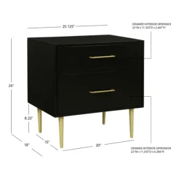 Kirkland's Home 2-Drawer Nightstand With Gold Hardware- Nightstands