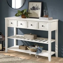 Kirkland's Home 2-Drawer Solid Wood Console Table- Console Tables