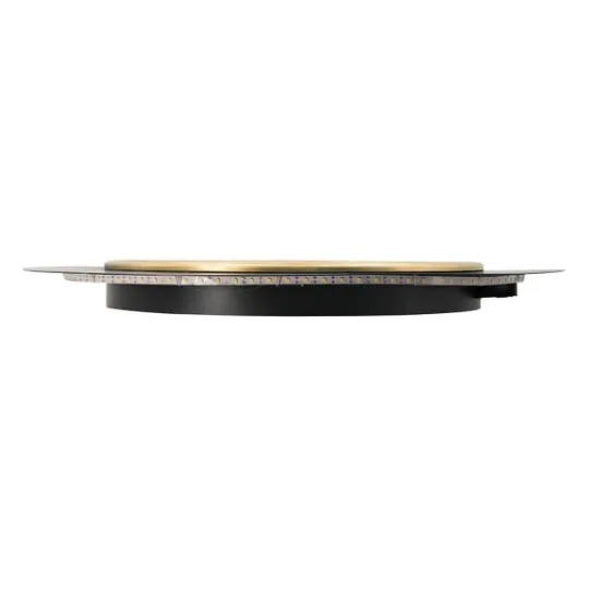 Kirkland's Home Drew I Black And Gold Round Led Mirror- Decorative Mirrors