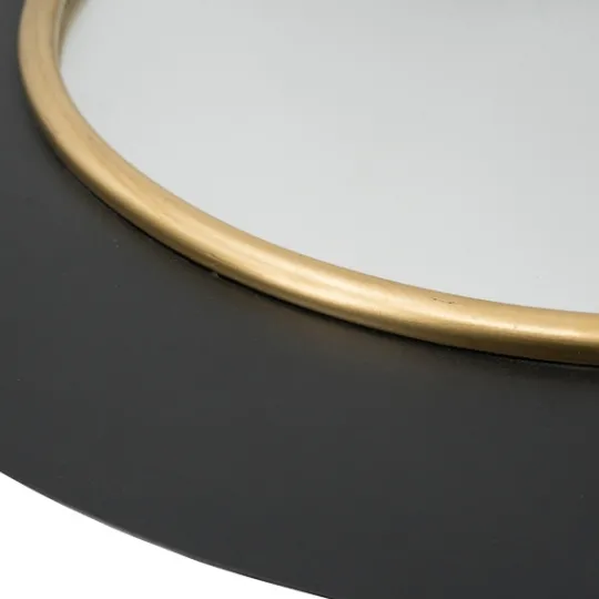 Kirkland's Home Drew Ii Black And Gold Round Led Mirror- Decorative Mirrors