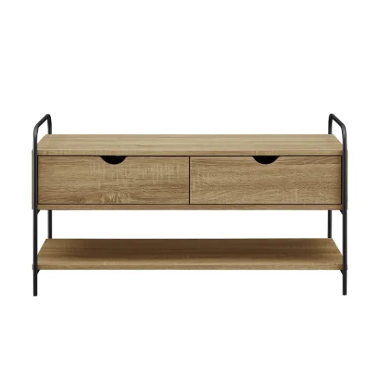 Kirkland's Home Driftwood Shannon 2-Drawer Storage Bench- Entryway Furniture