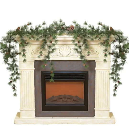 Kirkland's Home Drooping Snowy Ming Pine Christmas Garland- Arrangements & Greenery