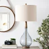Kirkland's Home Dusty Gray Blue Nora Glass Table Lamp- Table Lamps