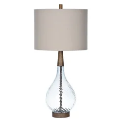 Kirkland's Home Dusty Gray Blue Nora Glass Table Lamp- Table Lamps